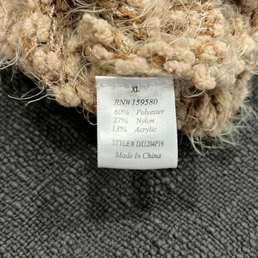 Pink Lily Cream Fuzzy Boxy Knit Sweater - Picture 2 of 3